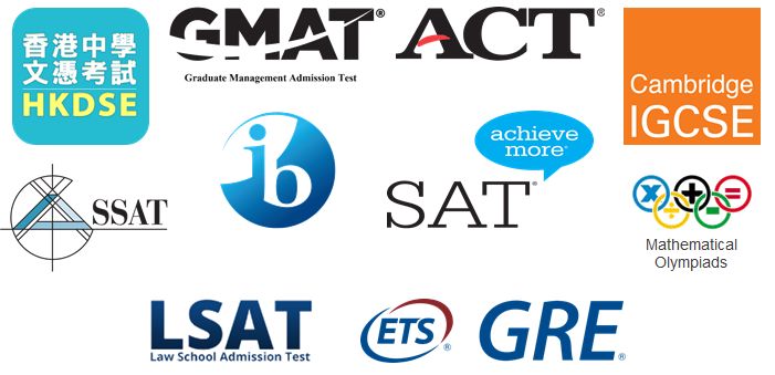 SAT ACT IB IGCSE GRE GMAT SSAT LSAT HKDSE Mathematical Olympiads